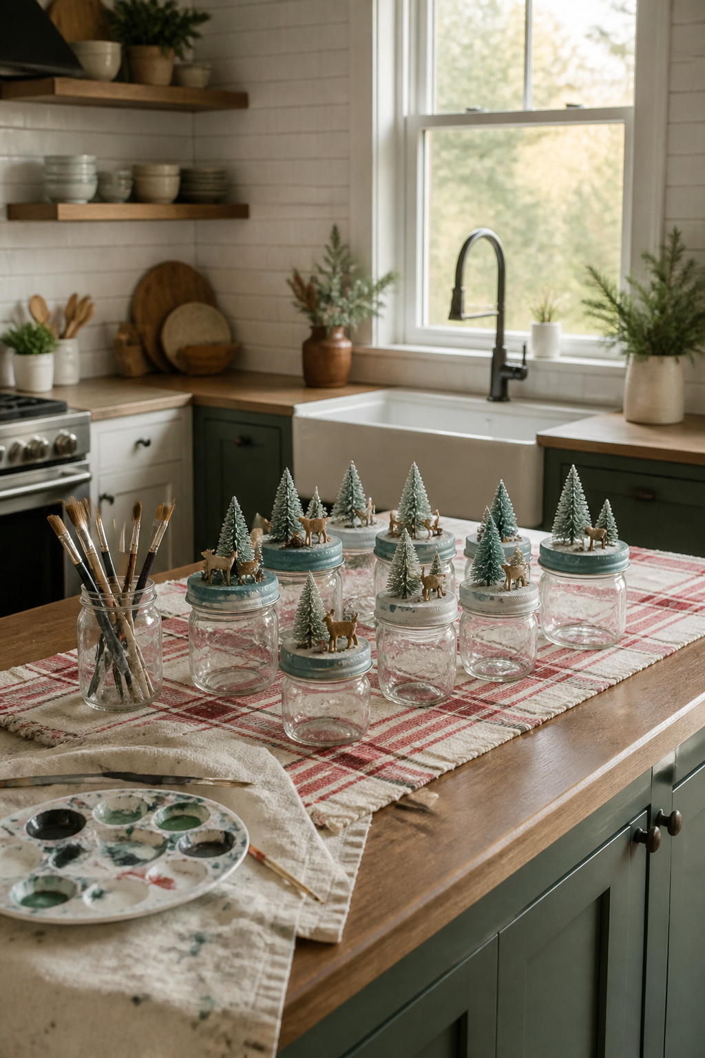 40 DIY Christmas Ornaments to Make in 2026 27 Mason jar lids painted and decorated with small figures.