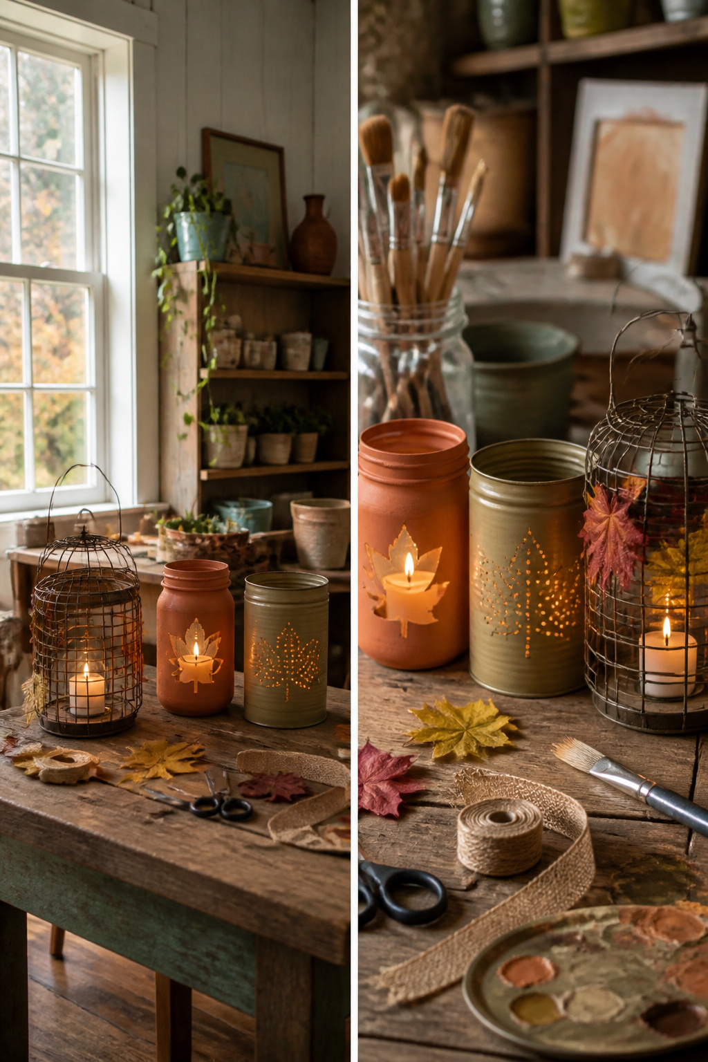 DIY Fall Lantern Decor Ideas for Indoors and Outdoors 22 Various upcycled items repurposed into lanterns.