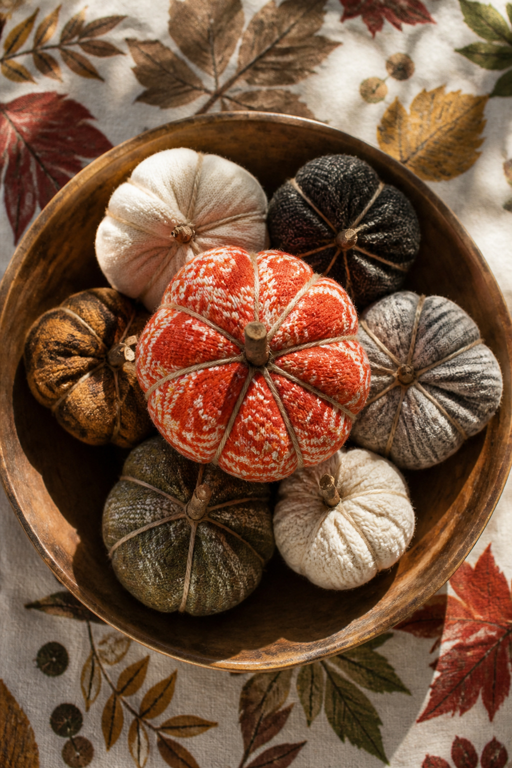 15 Fall Craft Ideas for Adults: Pumpkins, Wreaths, Signs & More 7 A stuffed sock shaped like a pumpkin, cinched and decorated.