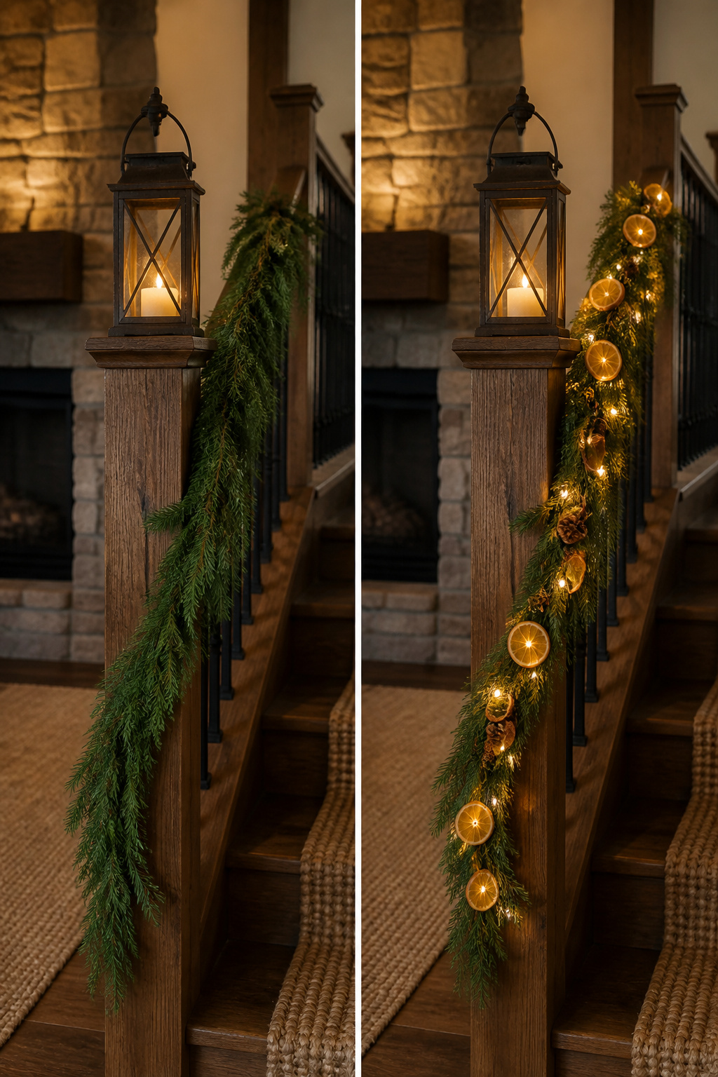 8 Rustic Christmas Garland Ideas for 2026: Wood, Pinecones, Citrus & More 11 LED bulbs incorporated into a rustic garland for illumination.