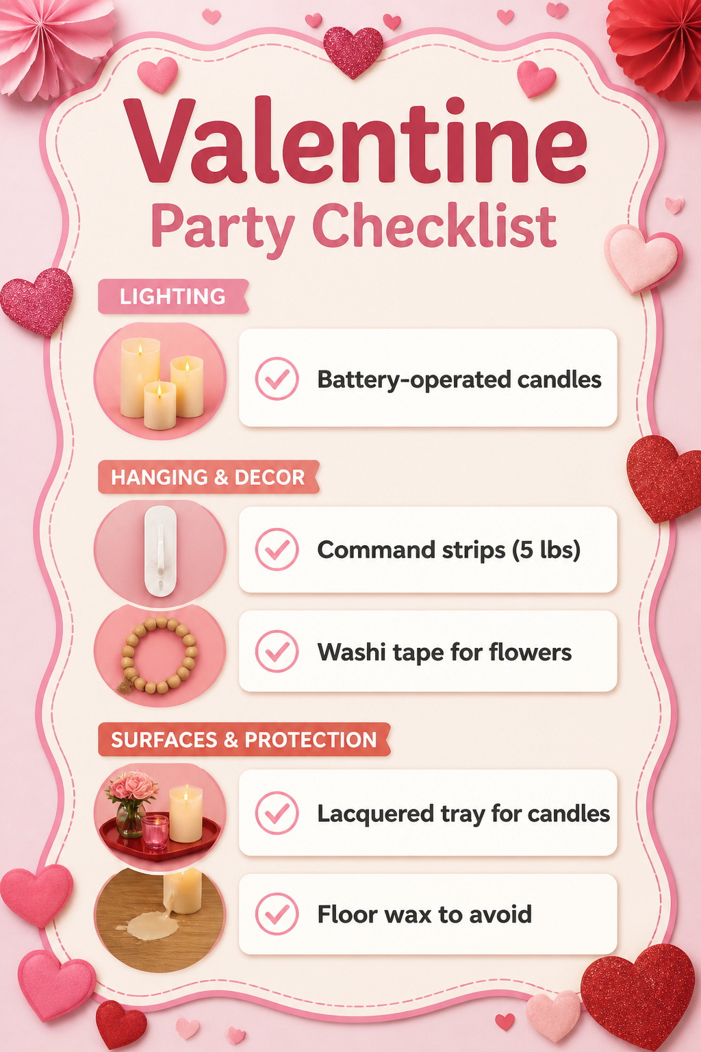 10 Simple Valentine Decorations Ideas for 2026 15 Battery-operated candles in brass holders set on a table.
