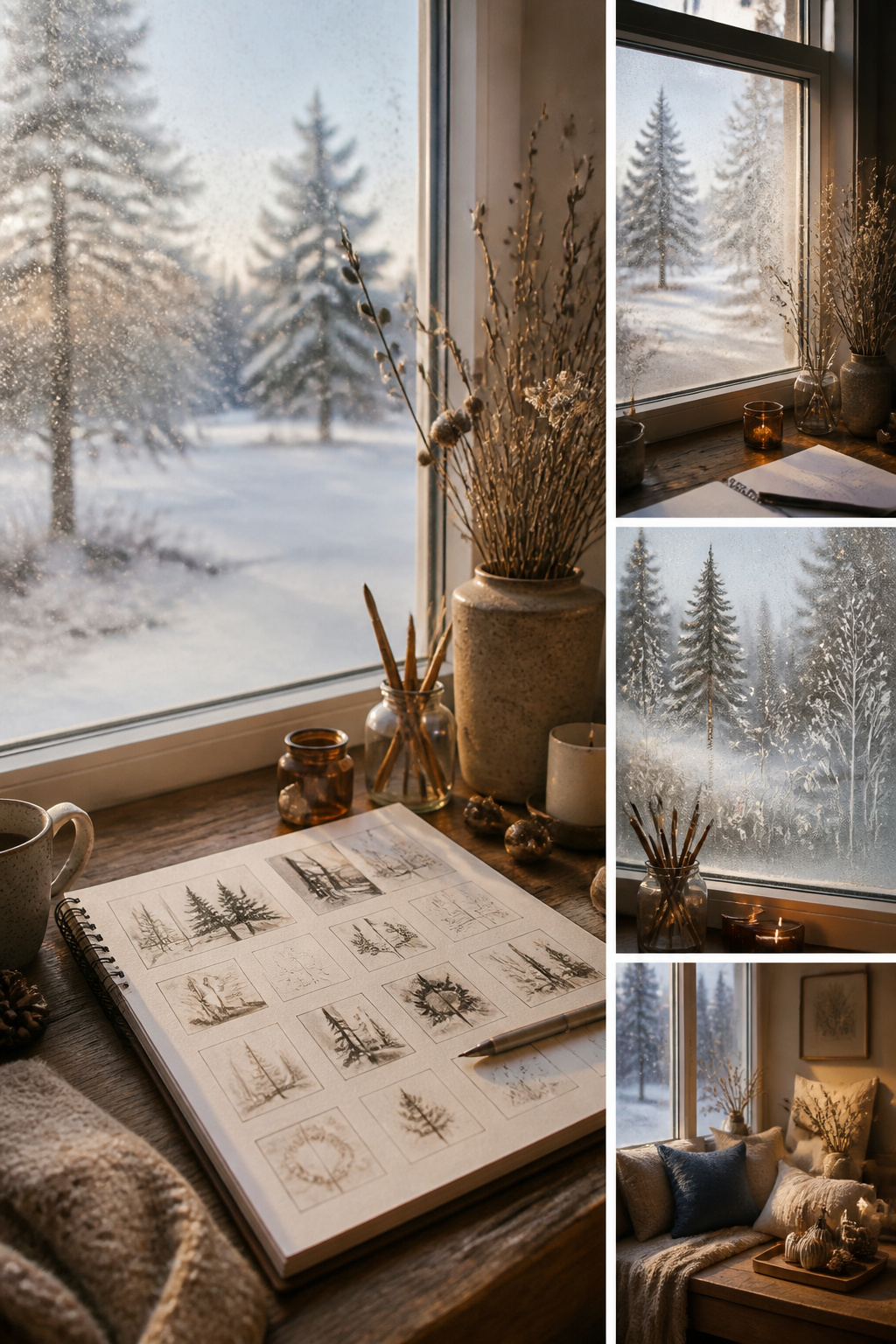 How to Use Snow Spray on Windows: 9 Steps for Decorating Glass in 2026 12 Various winter scene ideas for snow spray decoration on a window.
