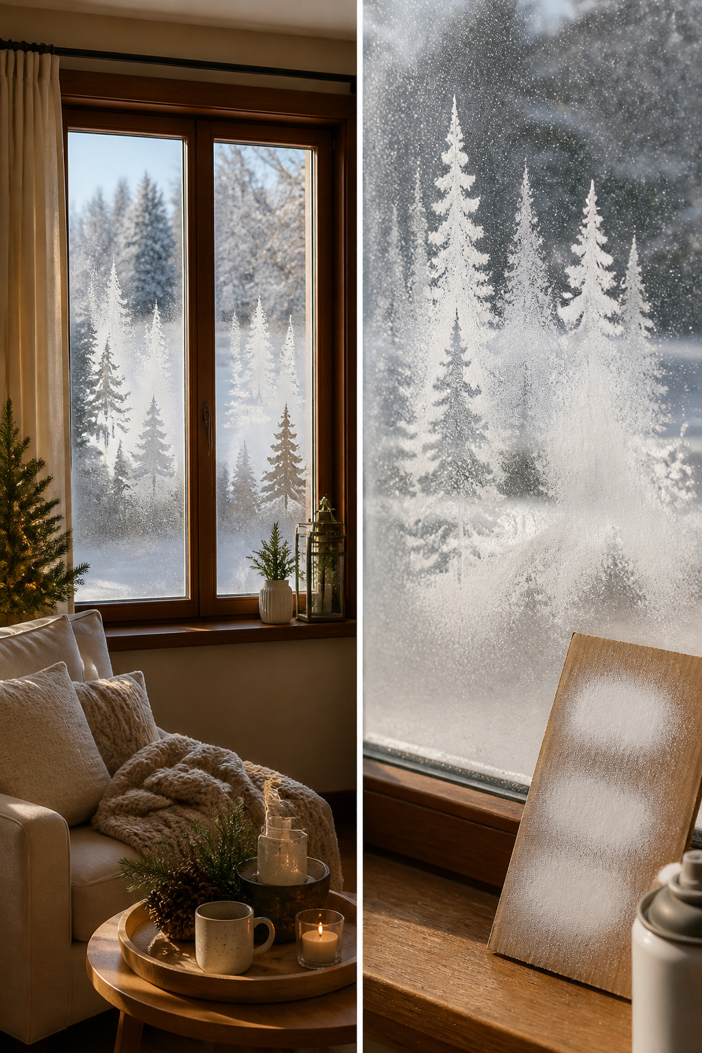 How to Use Snow Spray on Windows: 9 Steps for Decorating Glass in 2026 5 A window with multiple thin layers of snow spray for added depth.
