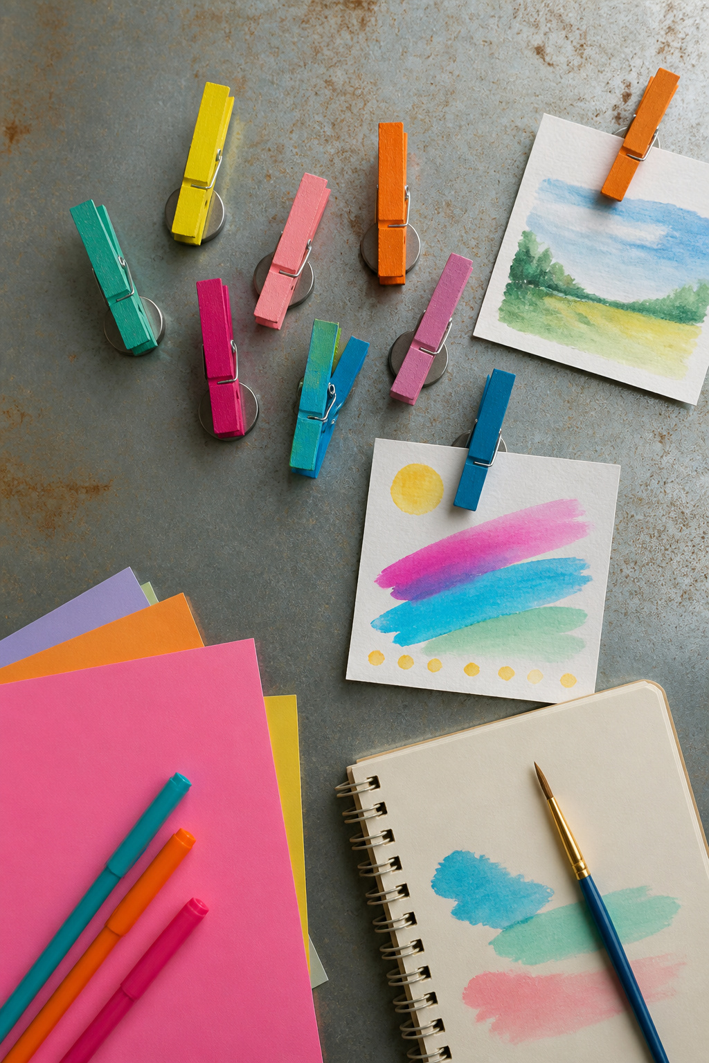 40 Summer Craft Ideas for Adults and Kids to Make in 2026 23 Painted clothespins with adhesive magnets for hanging items.