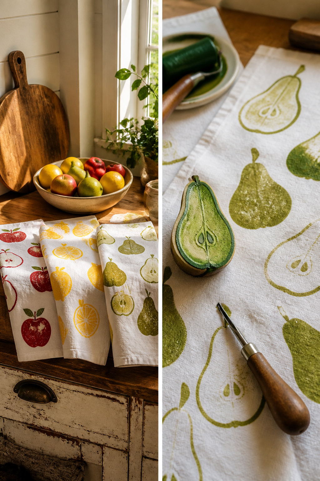 40 Summer Craft Ideas for Adults and Kids to Make in 2026 24 Cotton tea towels stamped with fruit designs.