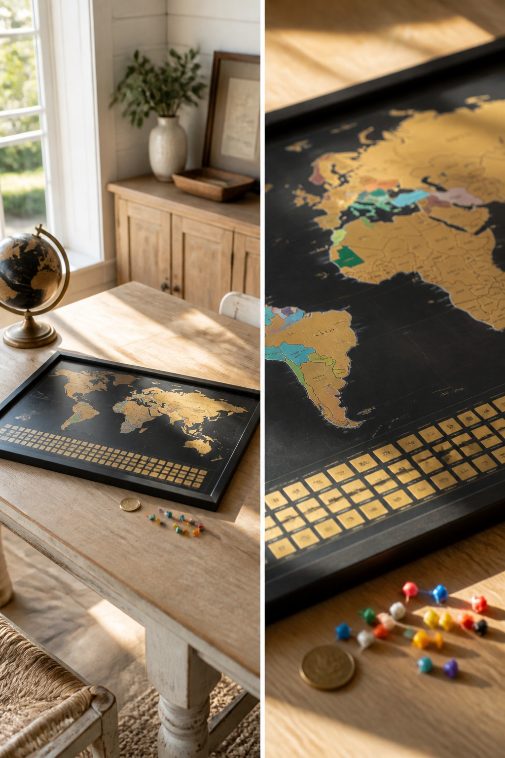 40 Summer Craft Ideas for Adults and Kids to Make in 2026 8 Printable world map used as a scratch-off travel map.