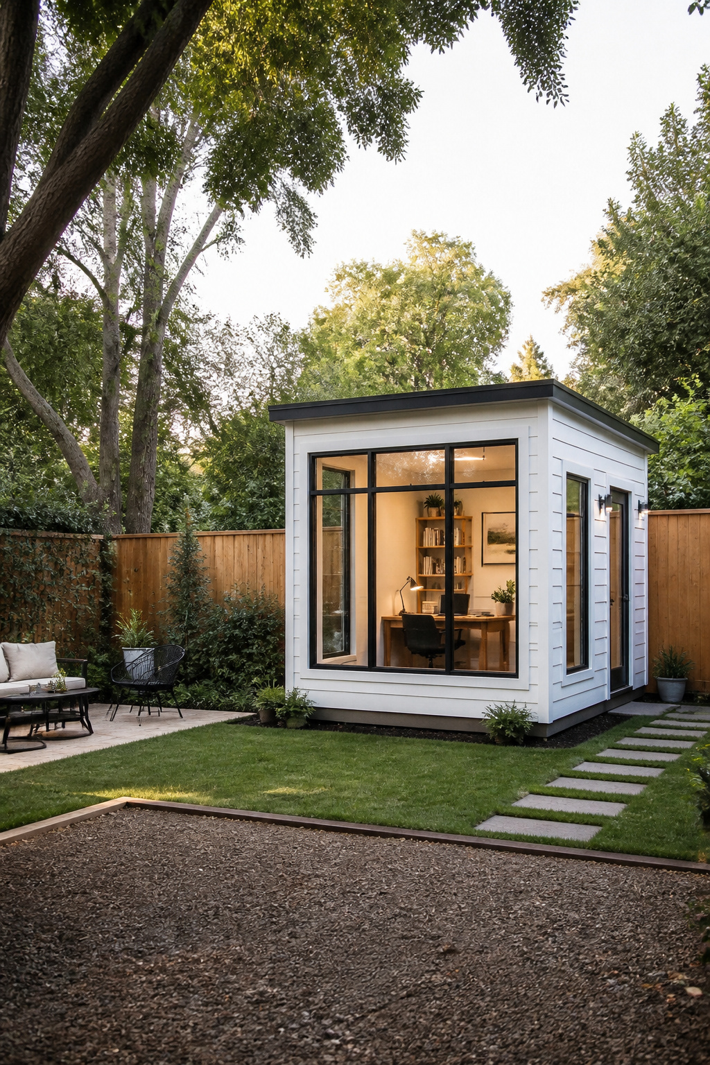 Tiny Home Office Designs for Backyard,Wheels, and Small Spaces 3 A tiny office structure with a solid foundation.