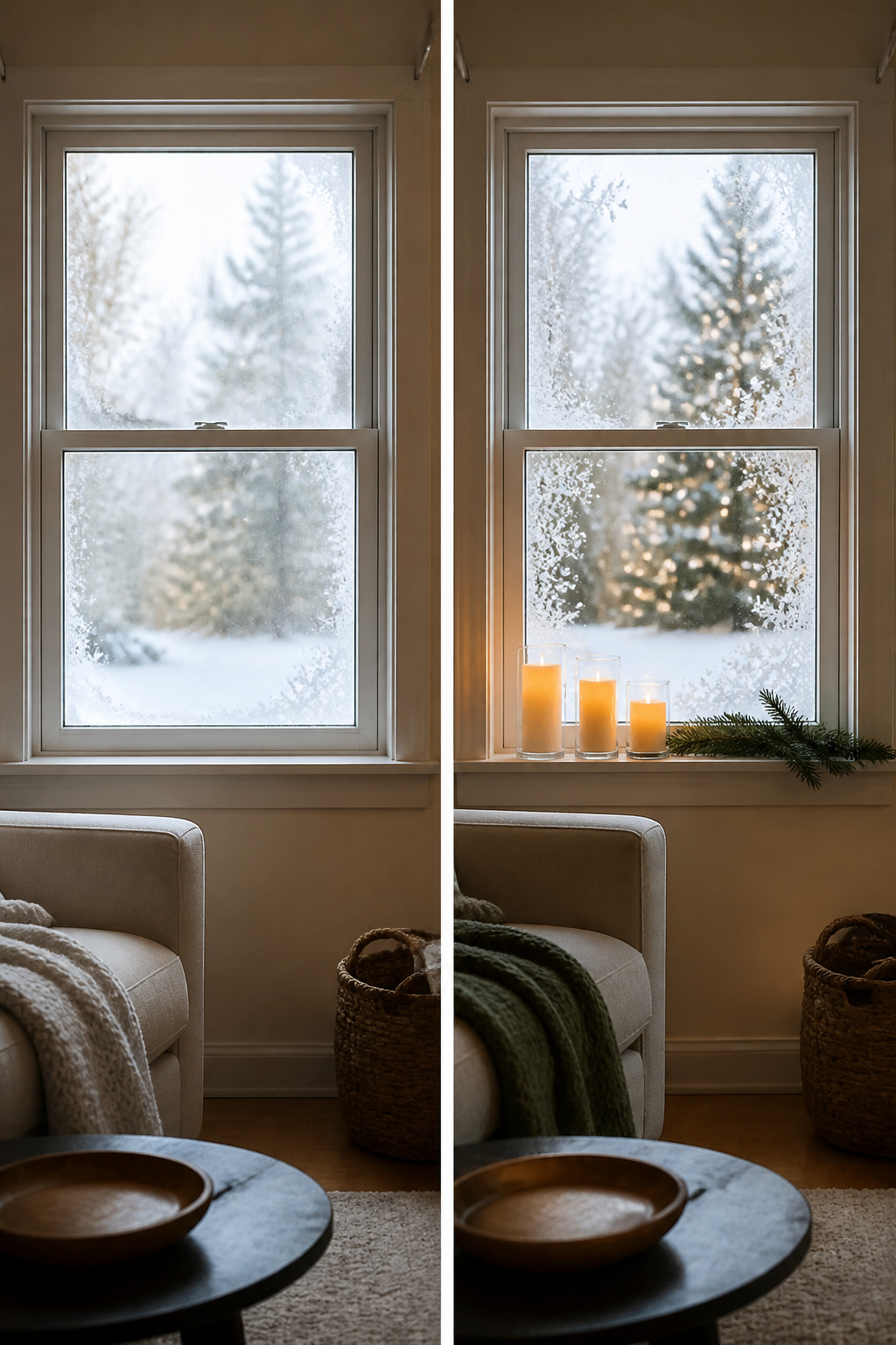 10 Christmas Window Sill Decorations for 2026: A Complete Guide 4 A collection of LED candles on a window sill, softly illuminating the space.