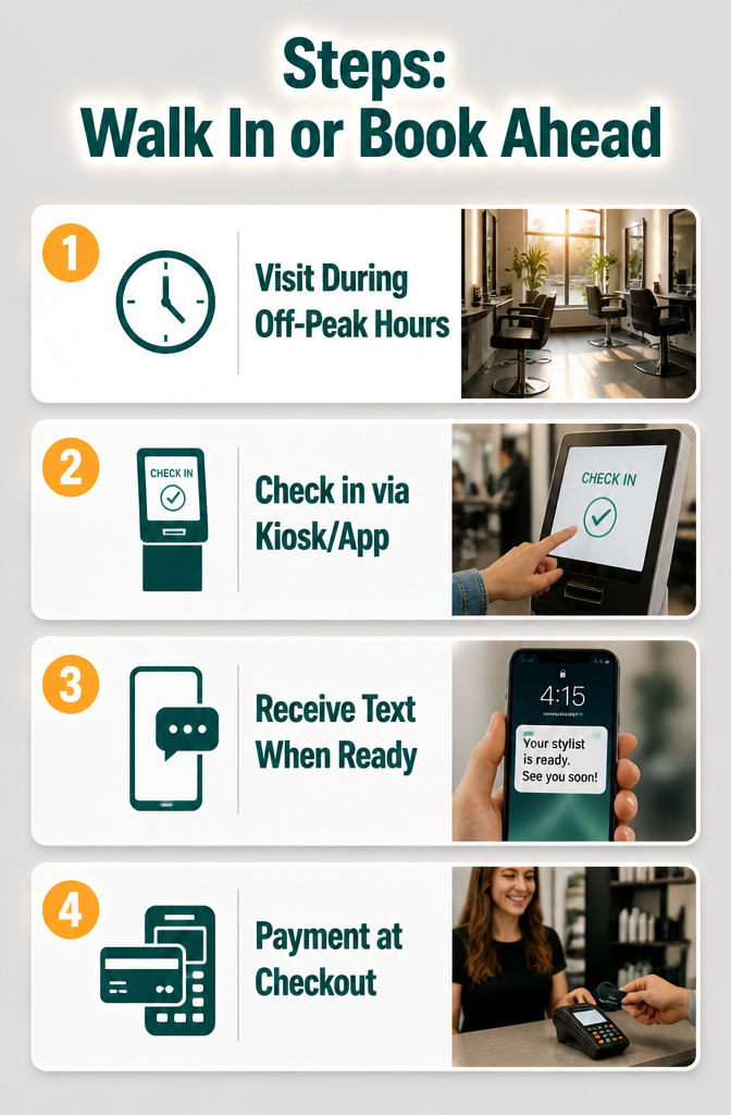 Supercuts Haircut Prices 2026: How Much a Cut Costs and Why 7 An image showing steps for checking in at Supercuts for haircuts.