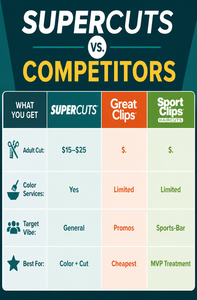 Supercuts Haircut Prices 2026: How Much a Cut Costs and Why 8 A comparison chart of haircut prices at Supercuts and competitors.