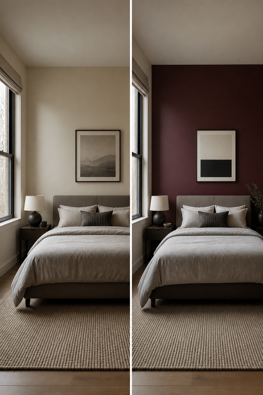 15 Bedroom Ideas for Men That Balance Style and Function 5 An accent wall painted in a bold color behind a bed.