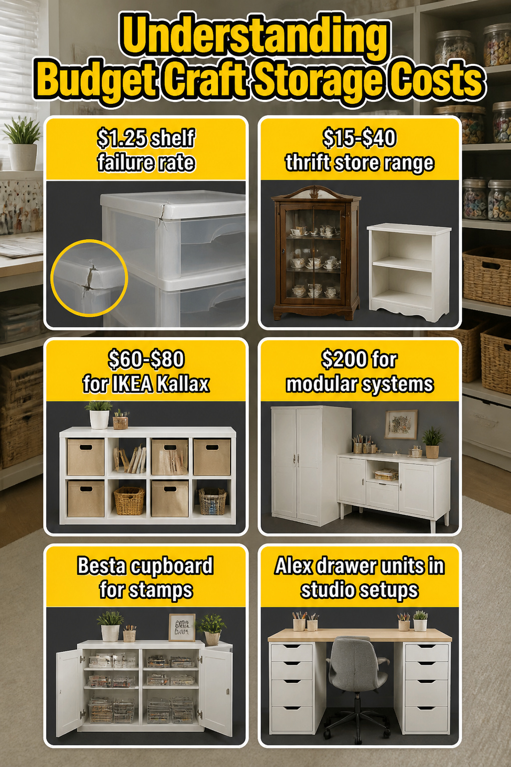 An information graphic comparing budget craft storage costs.