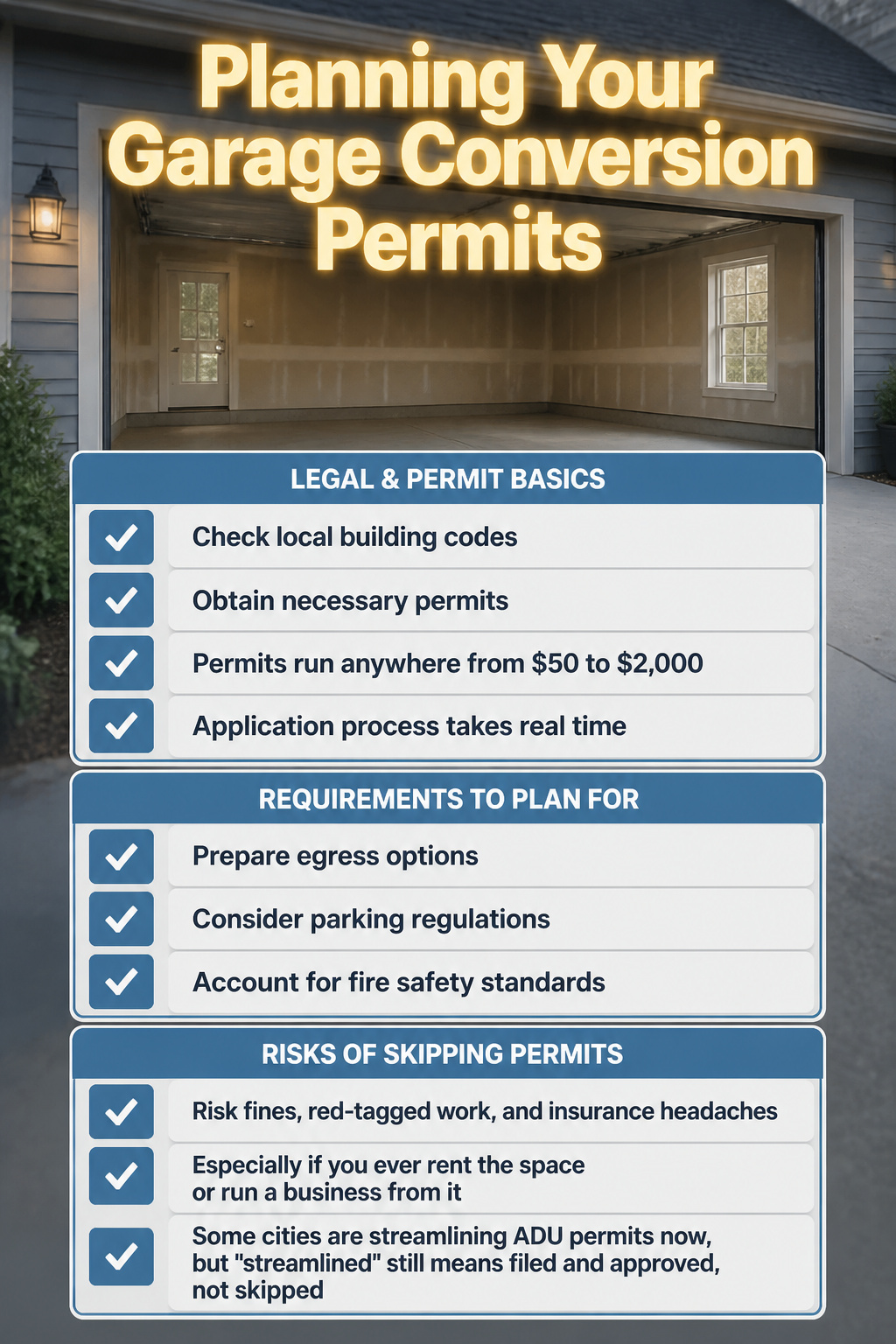 An image illustrating the importance of planning garage conversion permits.