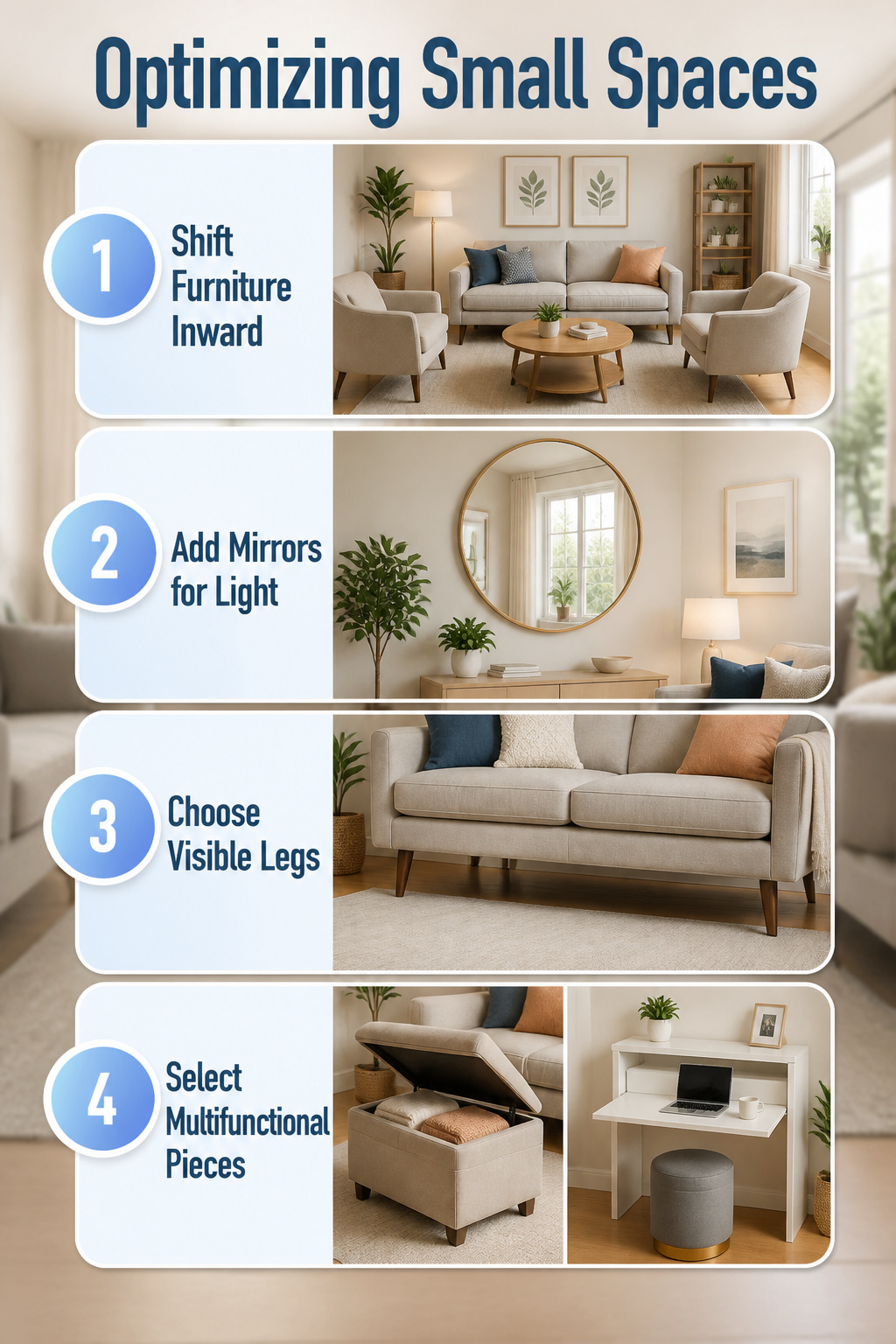 Small room with furniture arranged for optimal flow.