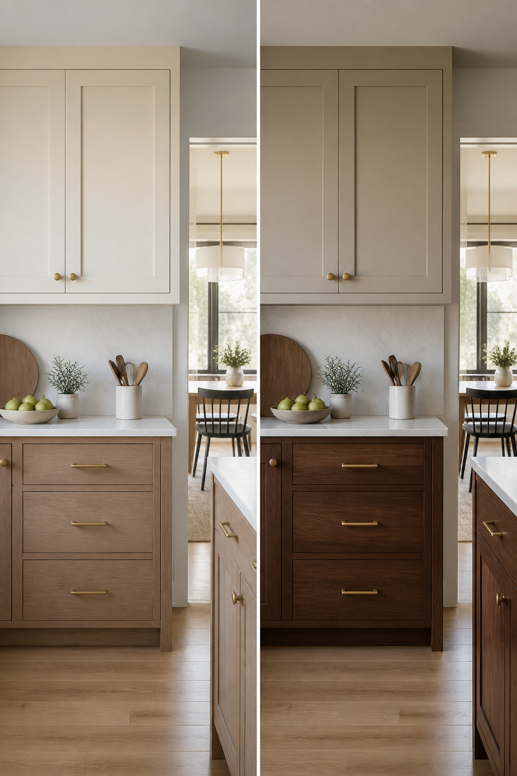 19 Kitchen Cabinet Ideas to Try in 2026, From Color to Storage 10 A kitchen featuring wood lower cabinets and light upper cabinets.