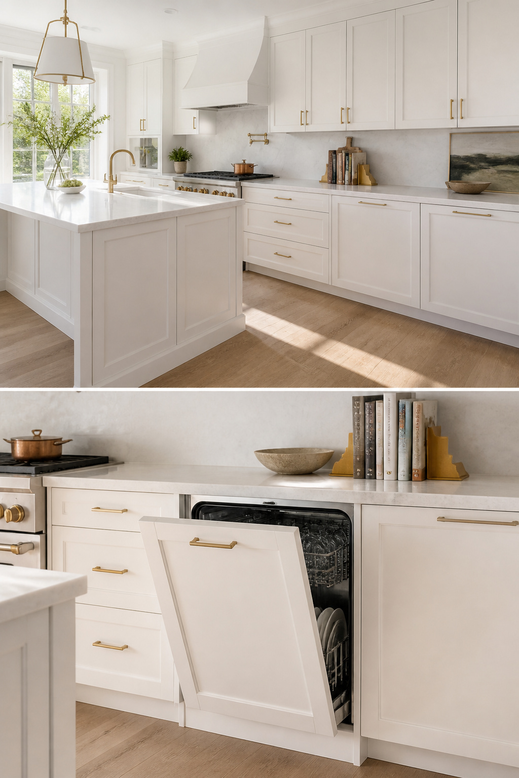 19 Kitchen Cabinet Ideas to Try in 2026, From Color to Storage 19 A kitchen with integrated appliances behind matching cabinet panels.