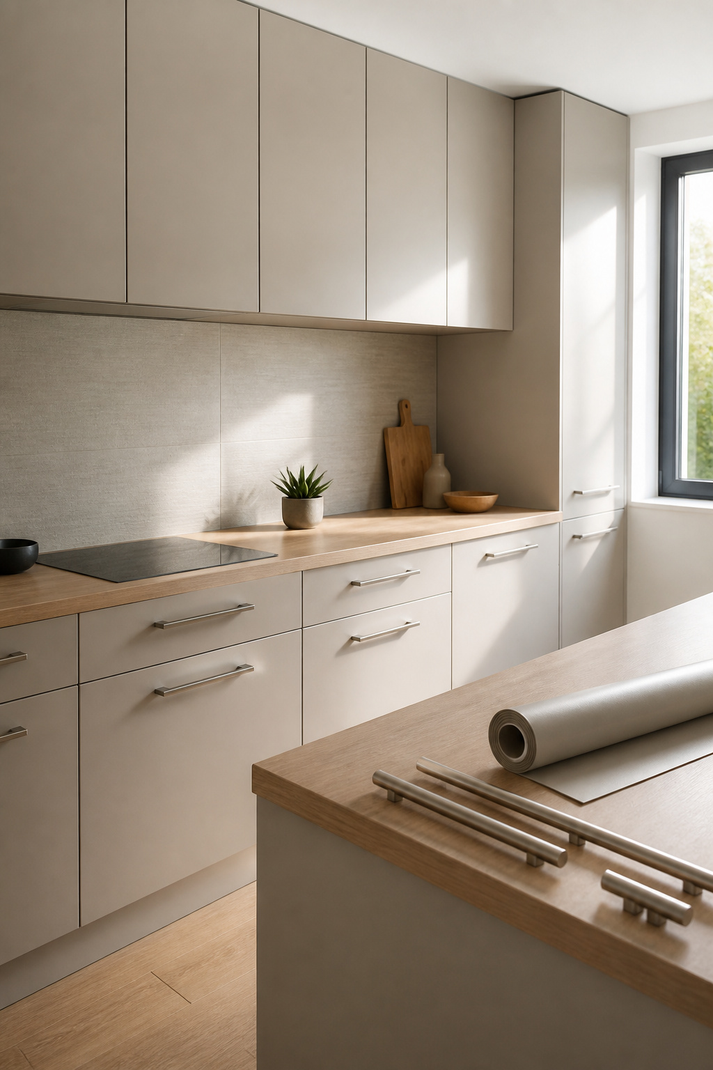 10 Kitchen Remodel Ideas for 2026: Bold Upgrades That Actually Fit 13 Flat-panel kitchen cabinets with brushed metal pulls.