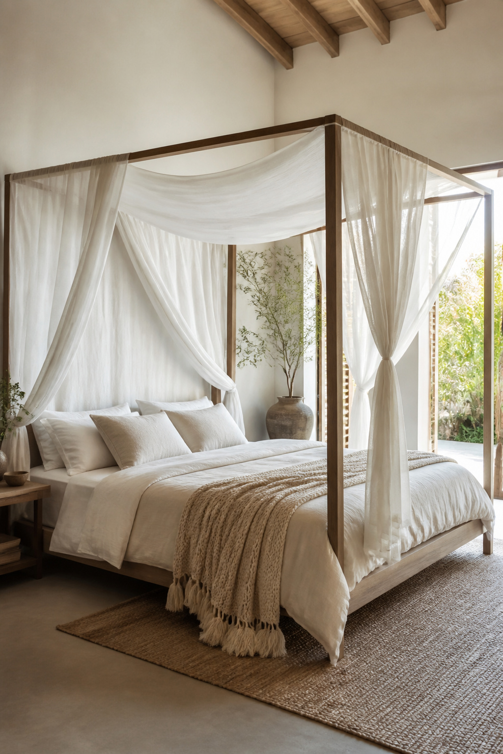 15 Master Bedroom Ideas for 2026: Comfort, Style and Calm 10 A freestanding canopy bed frame without heavy drapes.