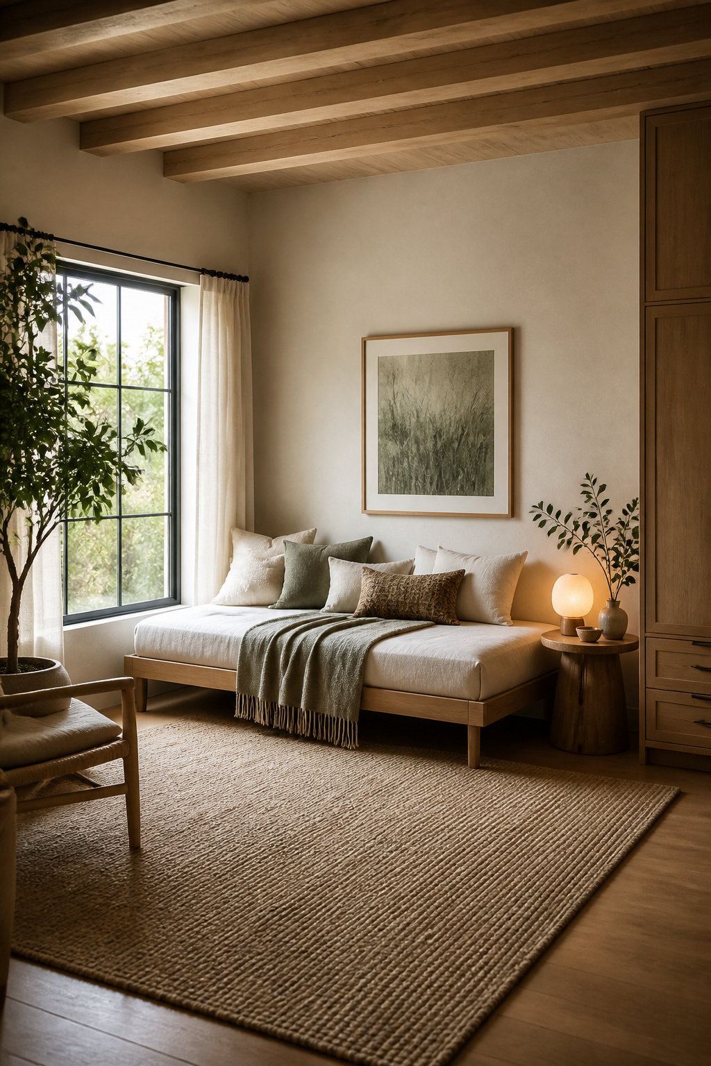 40 Small Bedroom Ideas to Make Every Square Foot Count in 2026 28 Daybed in a small bedroom styled as a sofa.