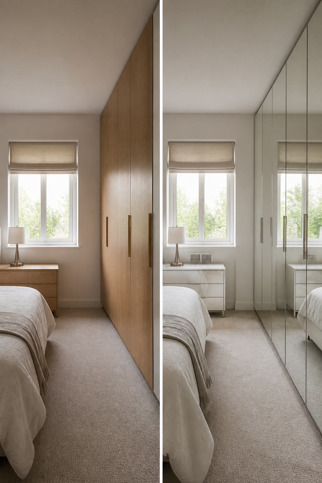40 Small Bedroom Ideas to Make Every Square Foot Count in 2026 29 Glossy surfaces in a small bedroom reflecting light.
