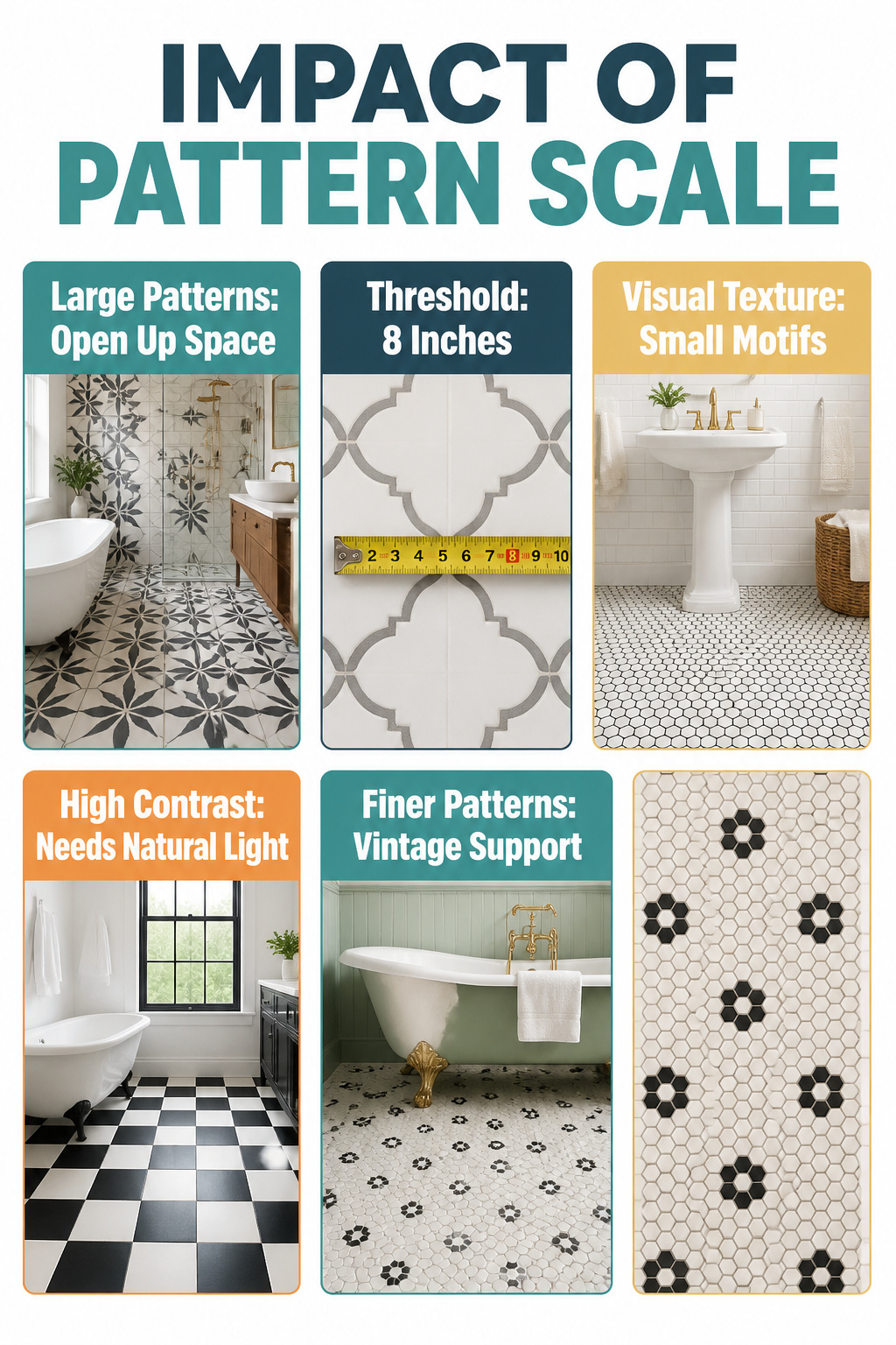 An image illustrating the impact of pattern scale in small spaces.