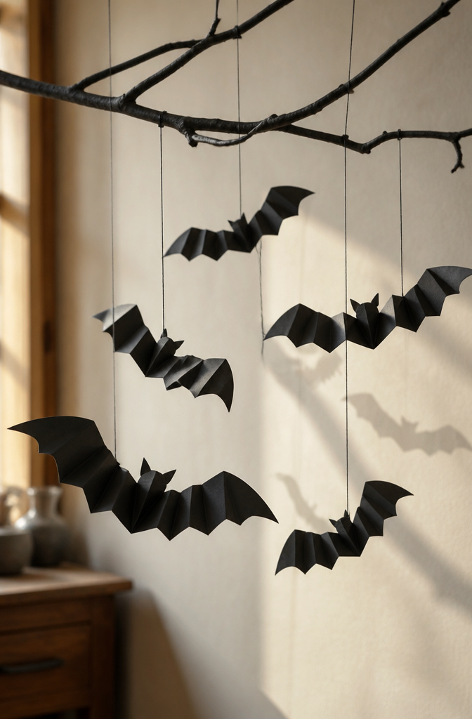 20 5th Grade Craft Ideas for Science, Art, and Handmade Gifts in 2026 10 Black construction paper bats created with accordion folds.