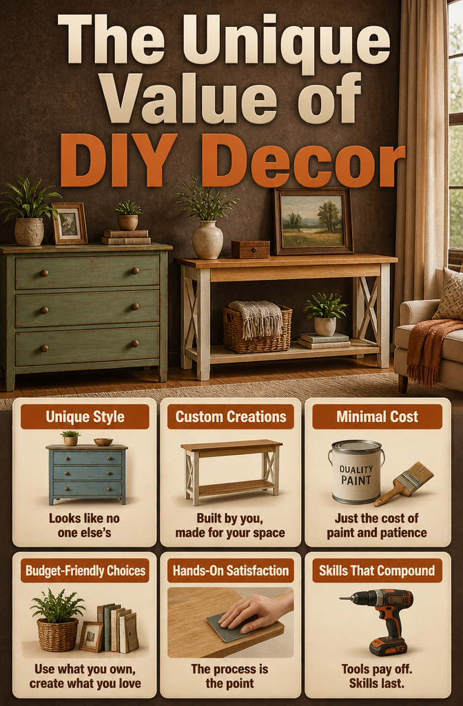 14 Budget Home Decor Ideas That Cost Almost Nothing 15 A handcrafted console table made from pine wood.