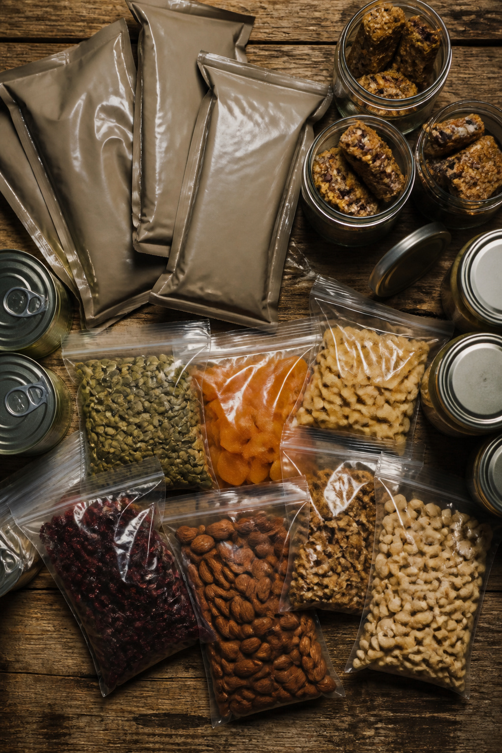 72 Hour Kit: What to Pack for Three Days of Self-Reliance 2 A selection of dried fruits and nuts packed for emergency food supplies.