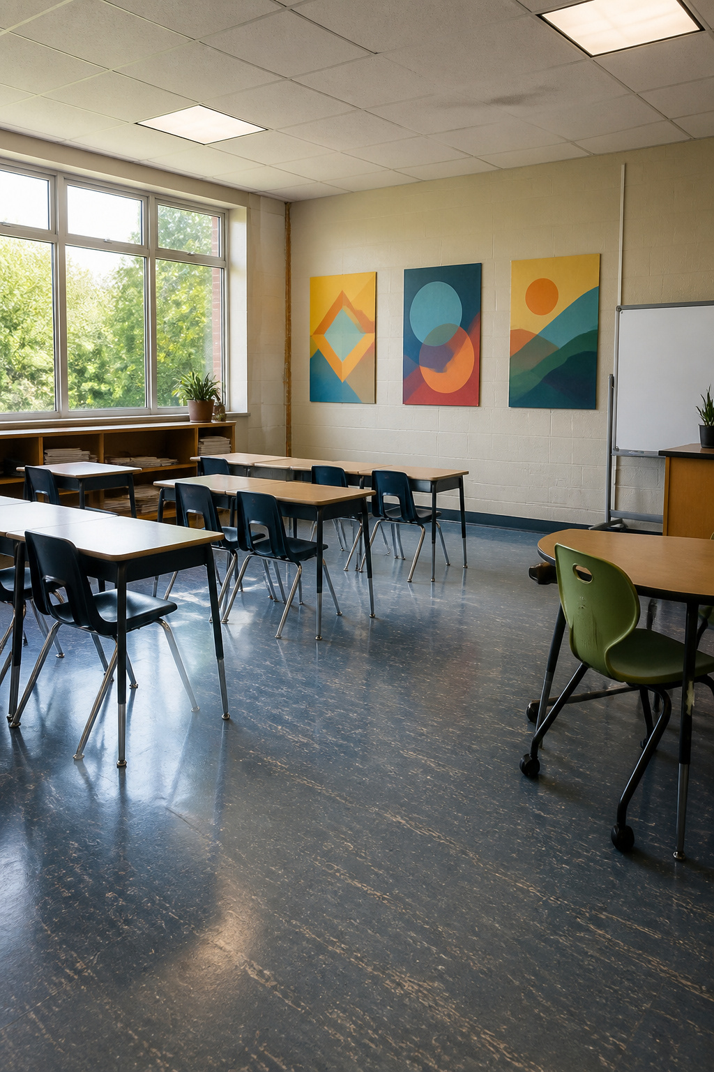Bullet Resistant Wall Construction: Panels, Materials and Installation 11 Photograph showing bullet-resistant wall construction in a school setting.