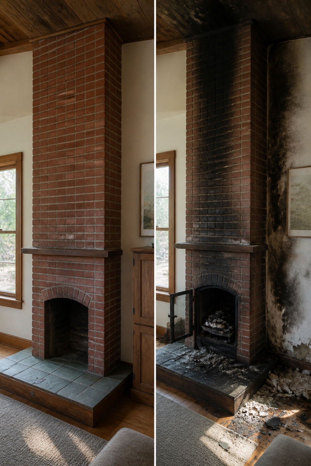 Chimney Fire: Causes, Signs, Risks and Prevention Guide 2026 3 A visual representation of the differences between fast-burning and slow-burning chimney fires.