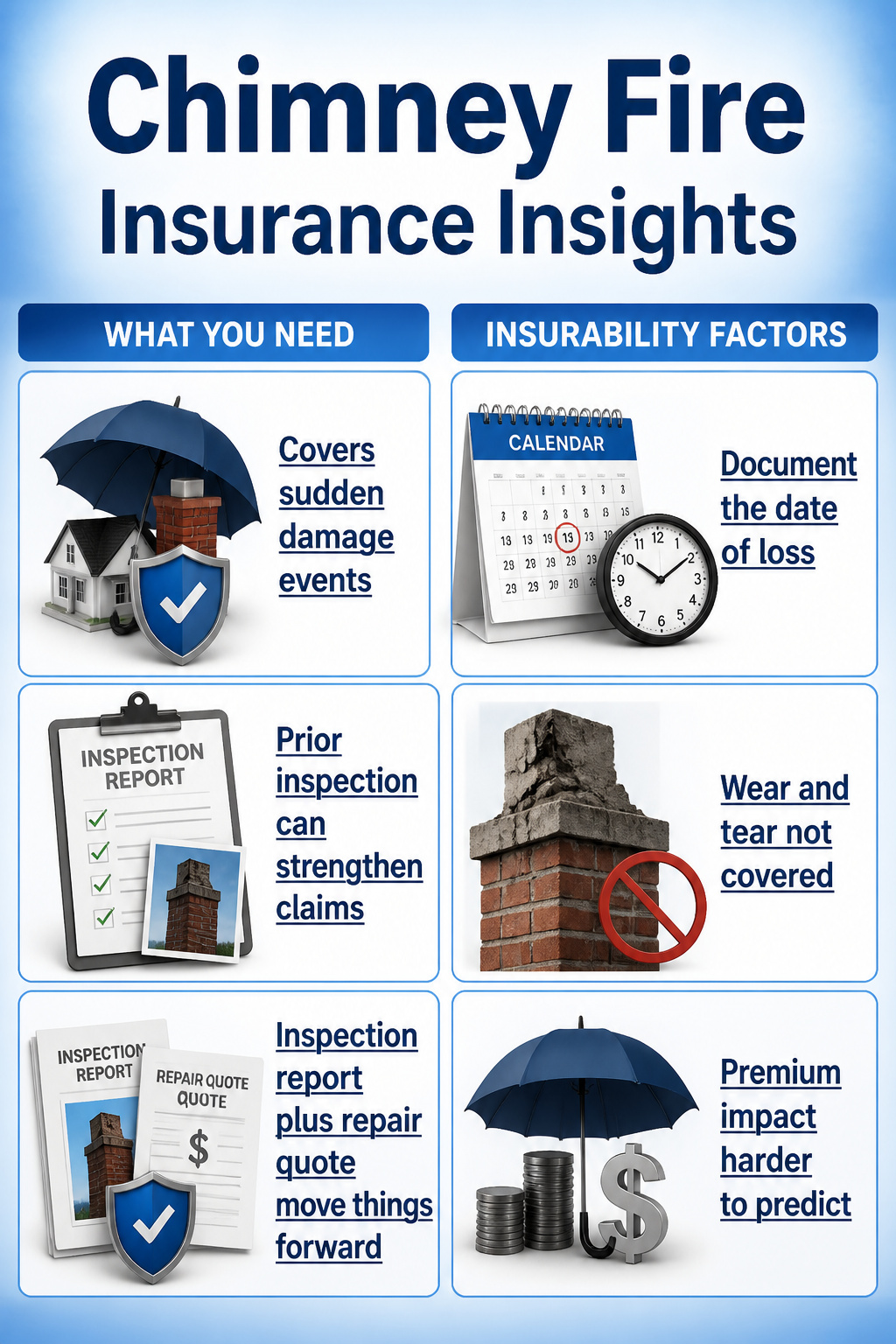 Chimney Fire: Causes, Signs, Risks and Prevention Guide 2026 9 An image explaining insurance insights related to chimney fires.