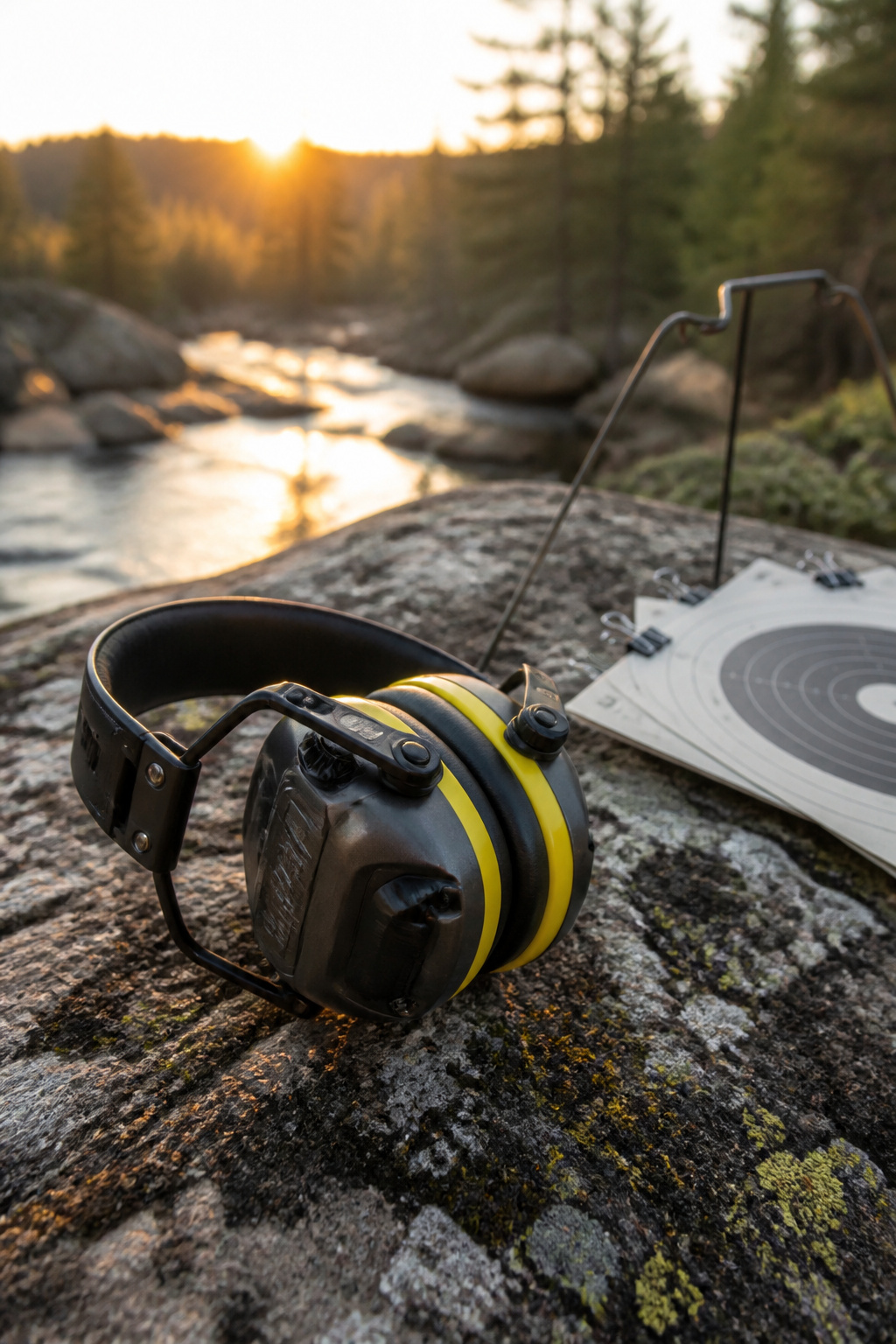 12 Electronic Ear Muffs by Category for 2026 4 AXIL TRACKR electronic ear muffs on a granite surface.