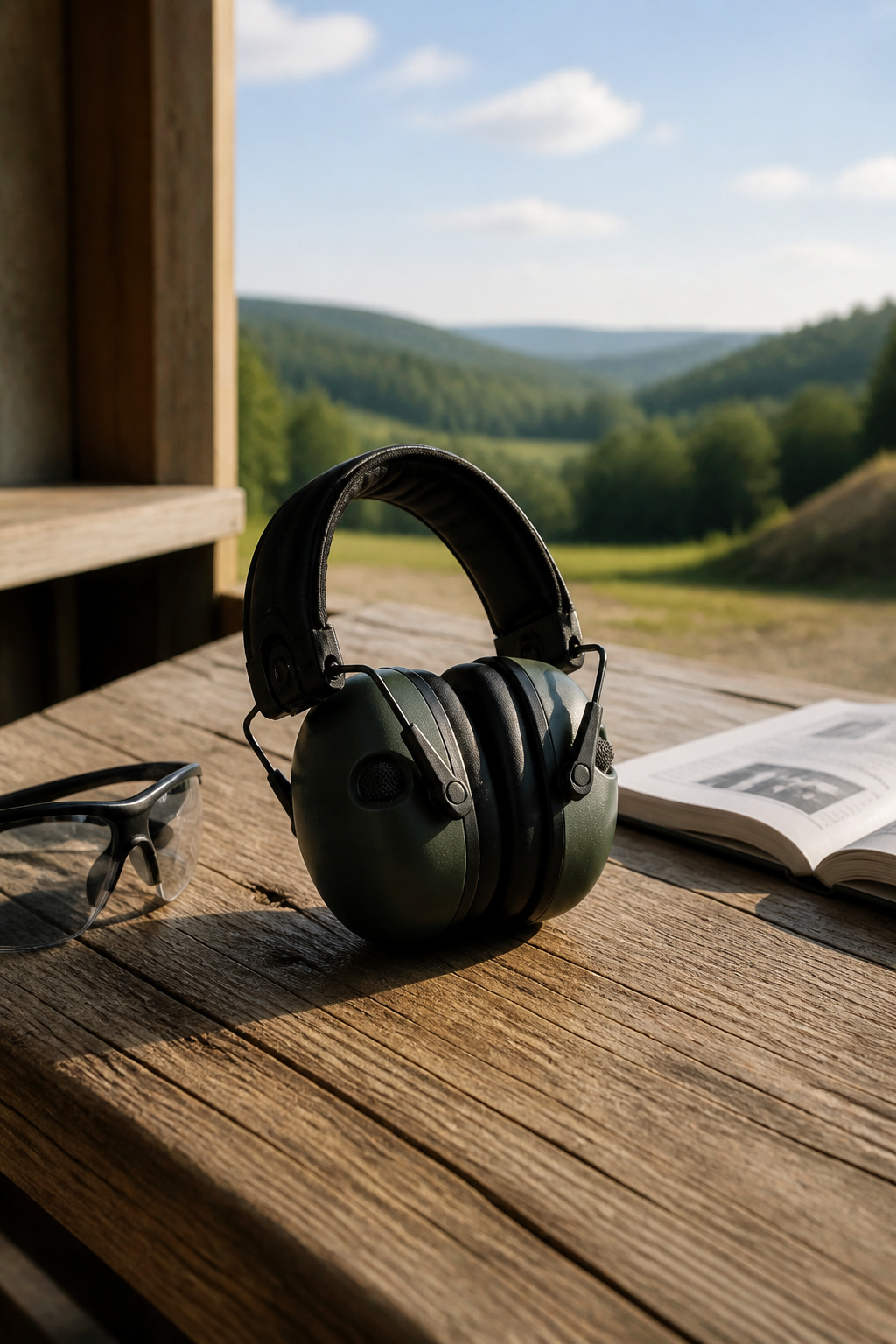 12 Electronic Ear Muffs by Category for 2026 5 Walker’s Razor Slim electronic ear muffs on a wooden table.
