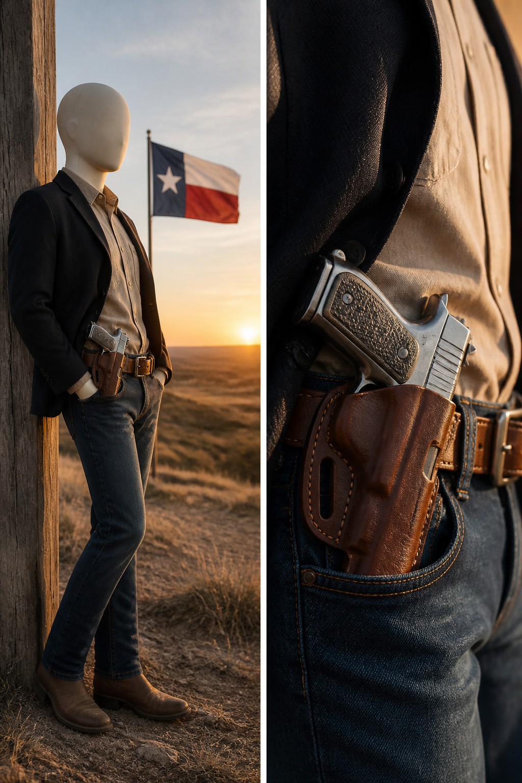 Open Carry Laws by State: Rules, Exceptions, and Local Limits 6 A holstered handgun representing Texas open carry laws.