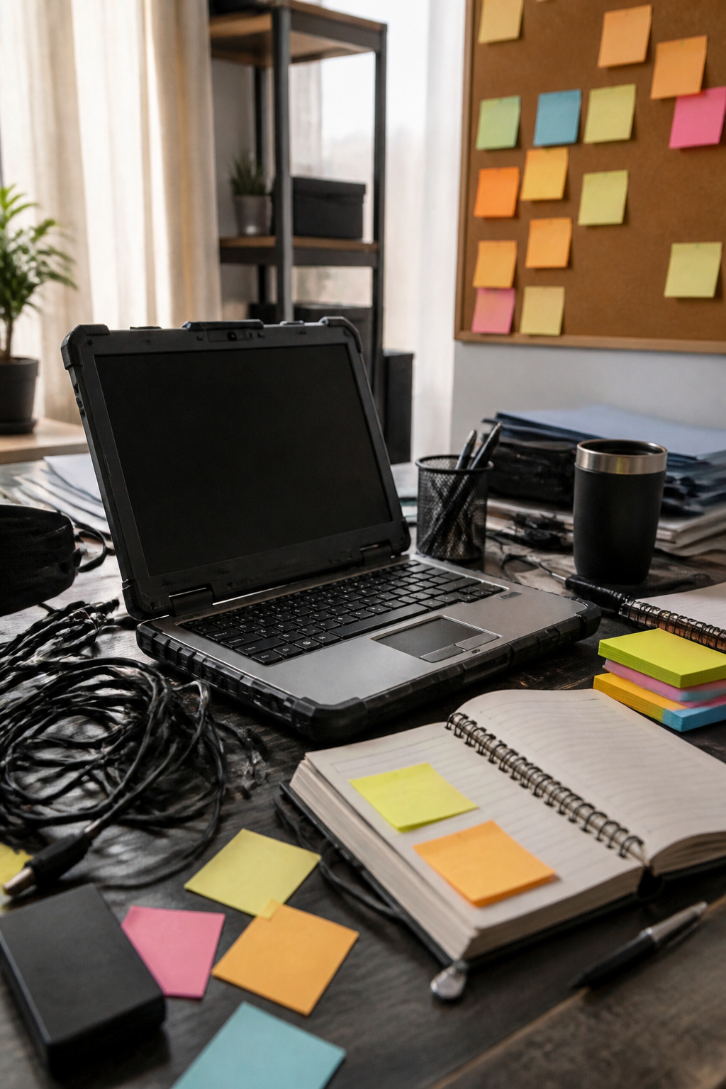 Operational Security (OPSEC): The 5 Steps of the Process 4 A desk with a laptop, security manuals, and a digital audit checklist.