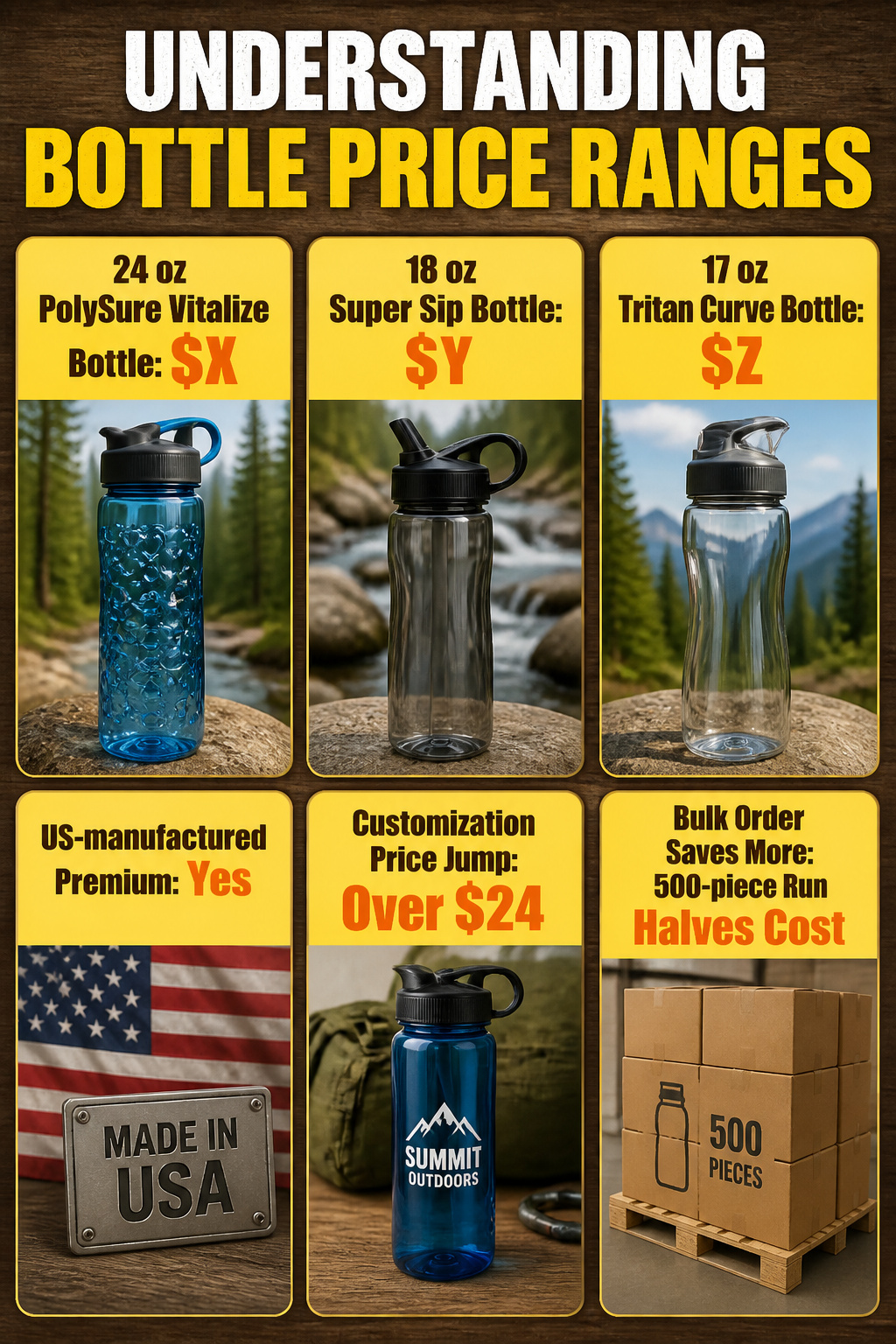 Plastic Water Bottles: Types, Safety Numbers and Buying Options 7 Price comparison of various types of plastic water bottles.