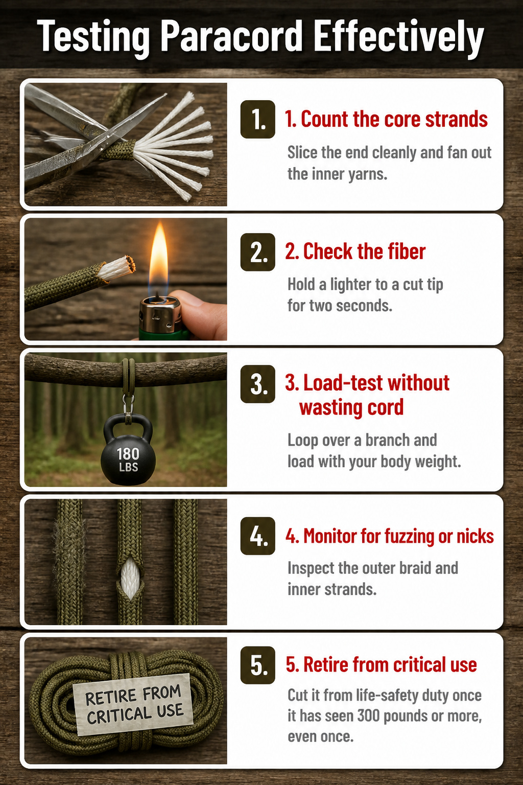 Cord being tested for strength and material properties.