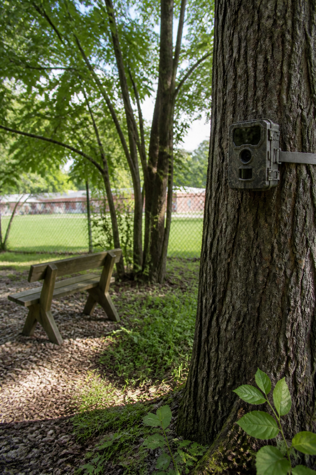 What Are Trail Cameras Used For? 7 Practical Applications 8 A trail camera in a schoolyard capturing local wildlife.