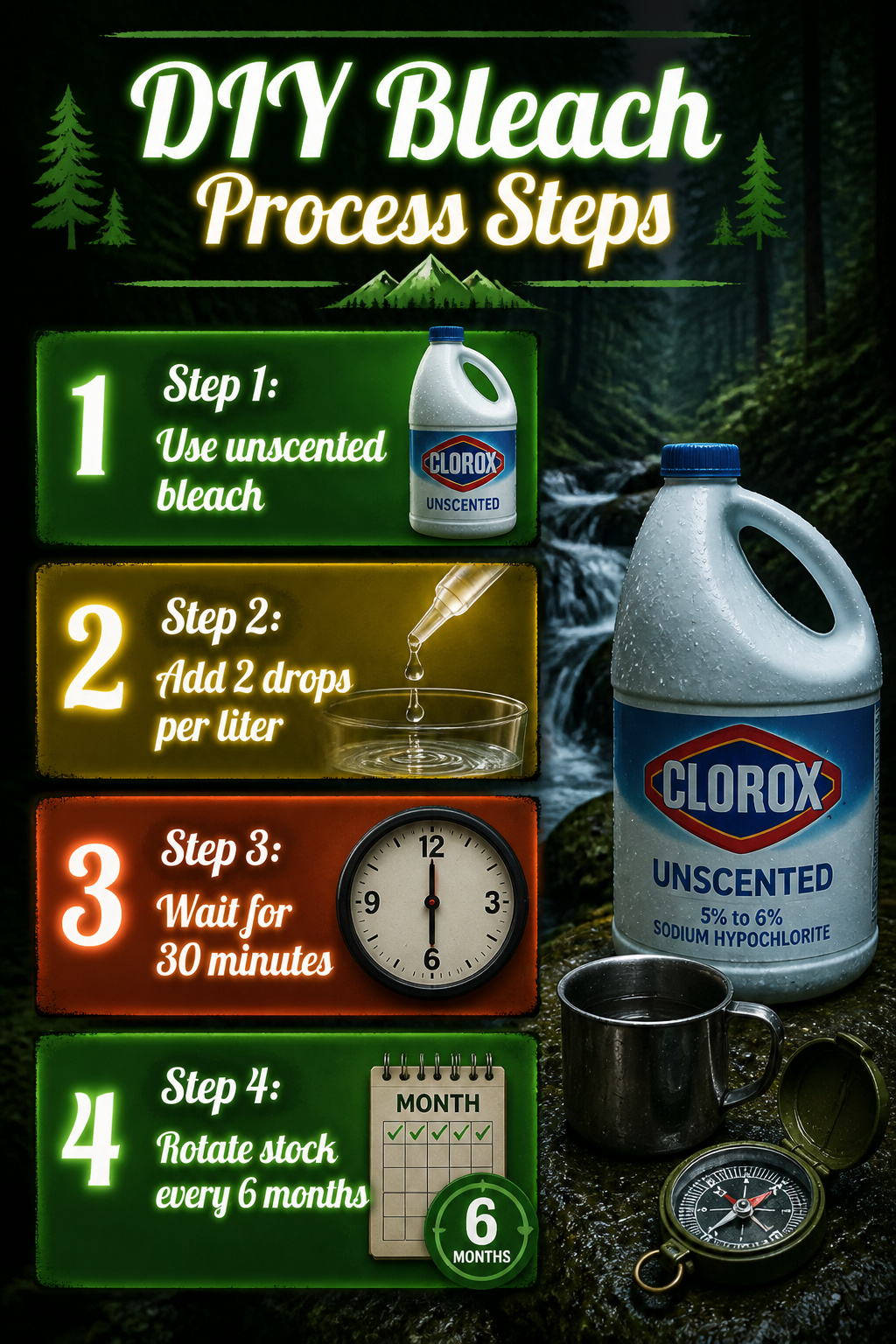 5 Best Water Purification Tablets of 2026 10 Steps for using household bleach for water purification.