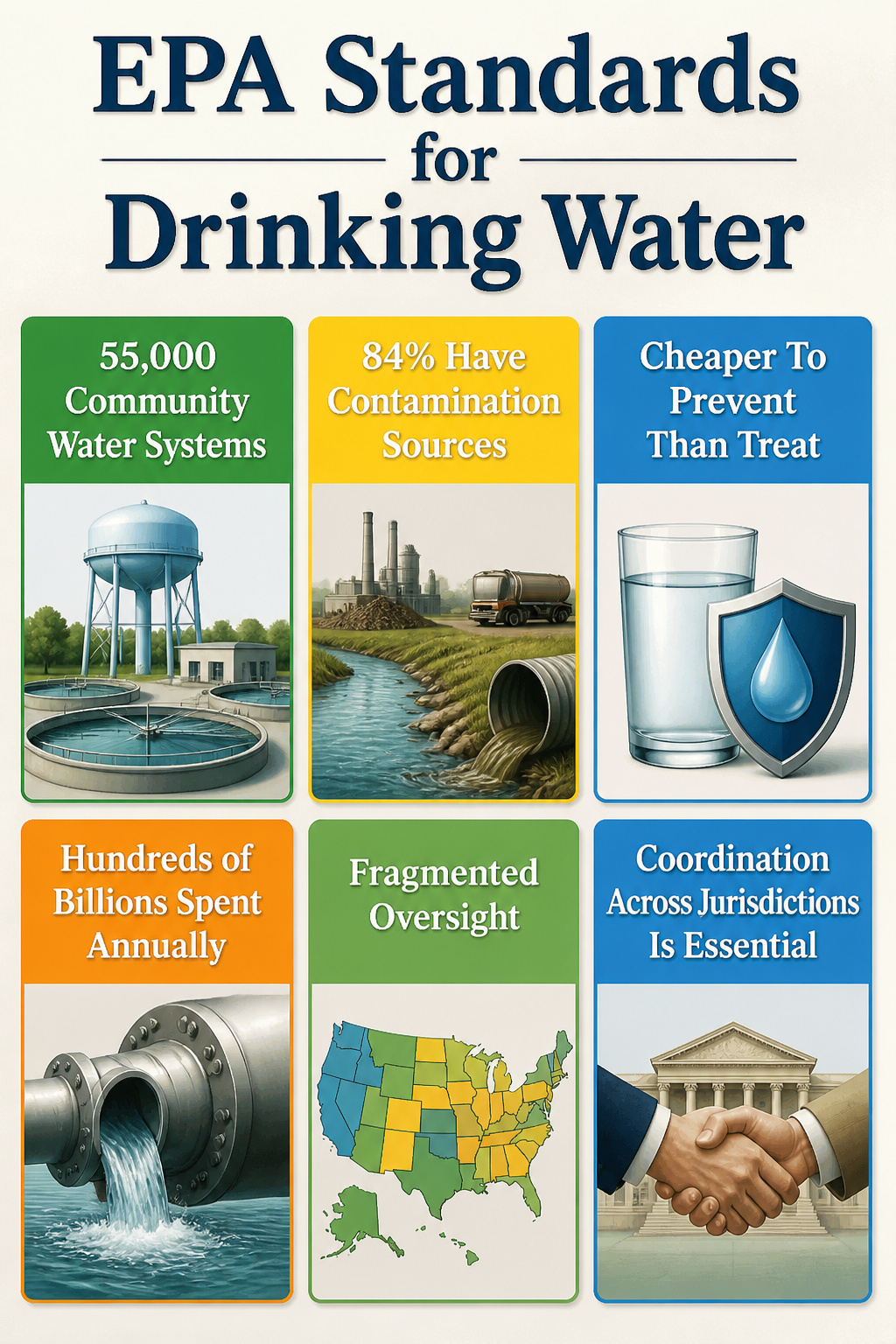 An information image showing EPA standards for drinking water.
