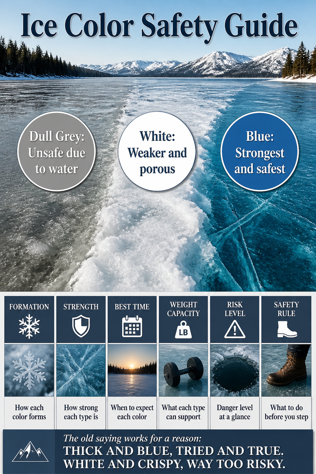 An information image detailing the safety of different ice colors.