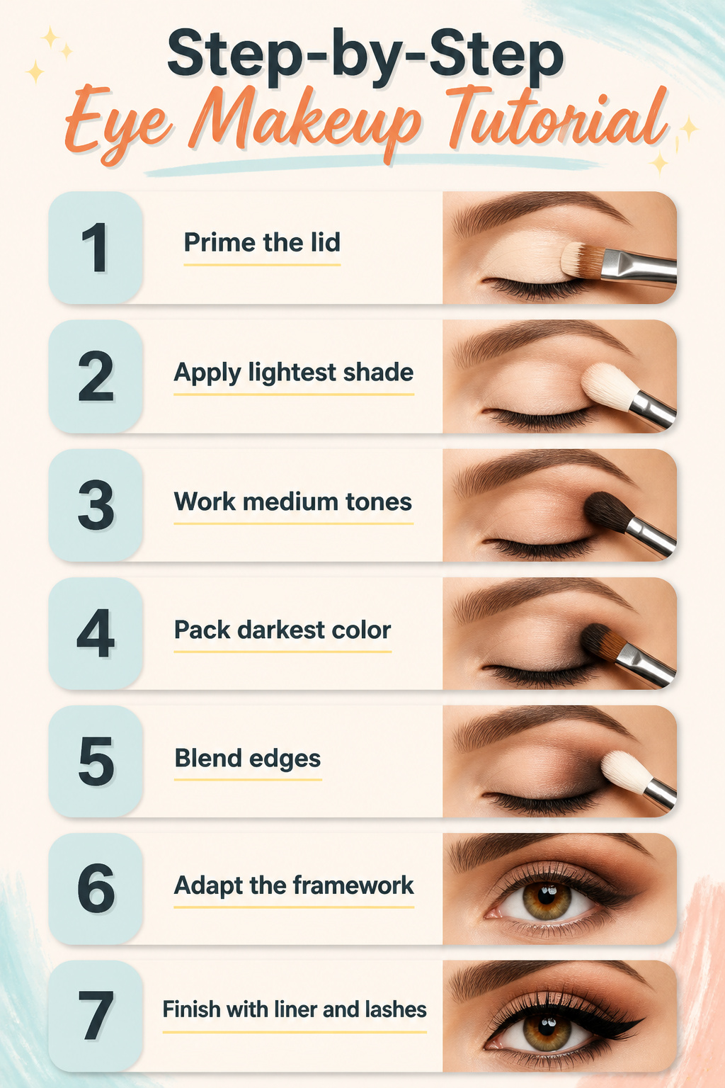 26 Christmas Eye Makeup Ideas for the 2026 Holiday Season 29 An instructional image showing steps for eye makeup application.