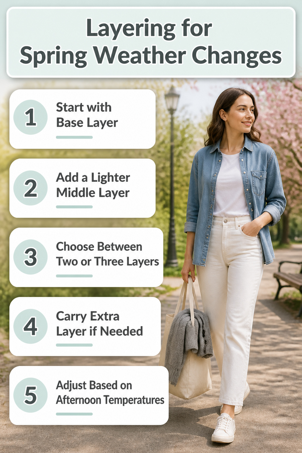 What to Wear This Spring: 7 Cute Spring Outfits for 2026 9 Layers of clothing suitable for varying spring temperatures.