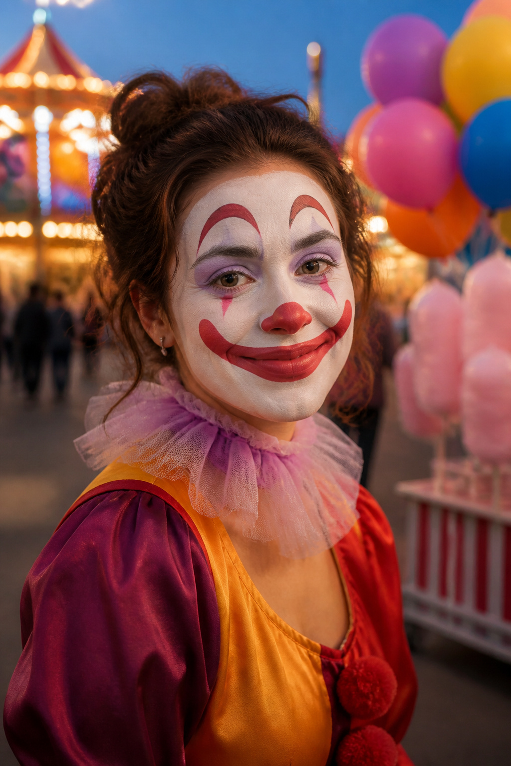 19 Easy Halloween Makeup Ideas for Quick Costumes (2026) 2 Clown makeup showcasing white face paint and bright red features.
