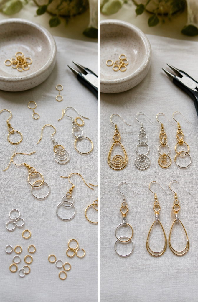 Easy Wire Jewelry: Patterns and Tutorials for Beginners 9 A pair of interchangeable earrings with various wire shapes.