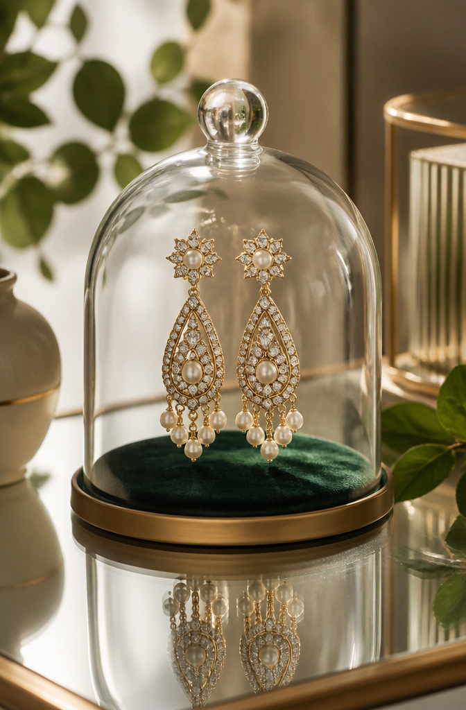 10 Earring Display Ideas: Creative Ways to Display Earrings in 2026 9 Glass cloche covering an earring sitting on a cork base.