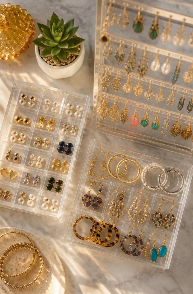 How to Organize Earrings: 6 Steps to Keep Pairs Tidy in 2026 3 Earrings sorted by style, size, and frequency of wear.