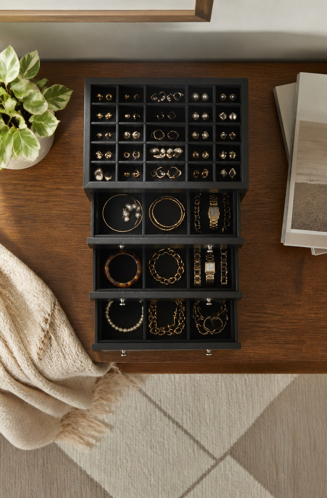 10 Unique Jewelry Stand Picks for 2026: From Stackers to Kate Spade 8 A Songmics jewelry organizer with six drawers and necklace hooks.